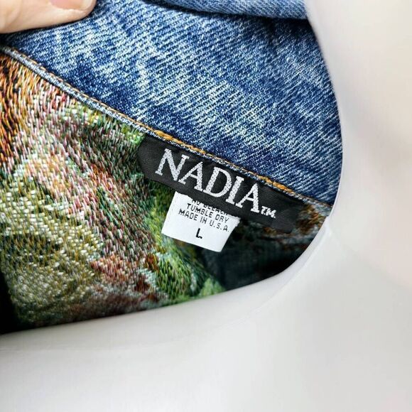 Vintage Denim Couch Duster Jacket Cardigan L - Picture 5 of 7